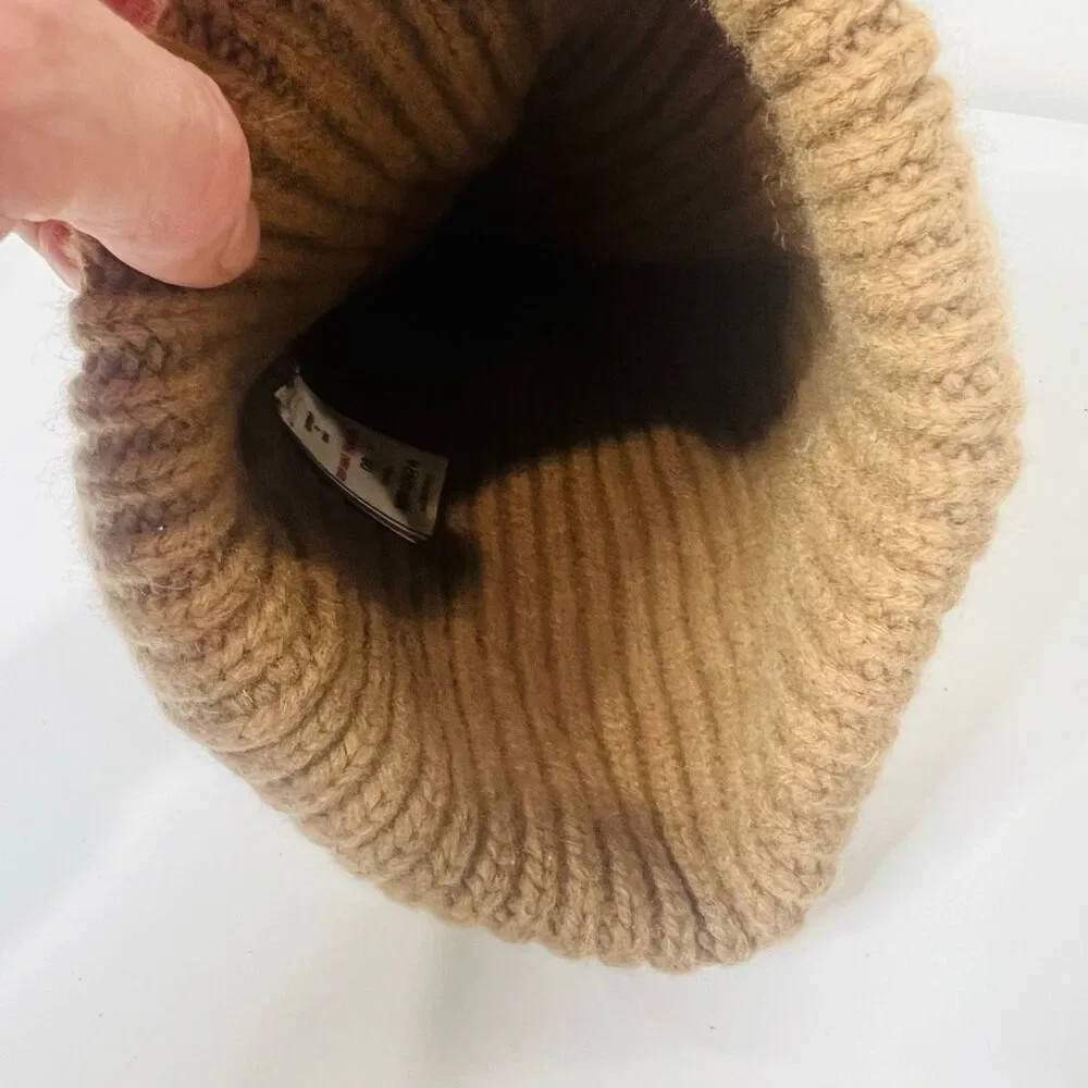 Superdry Brown Winter Beanie Hat Wool Nylon One Size Unisex